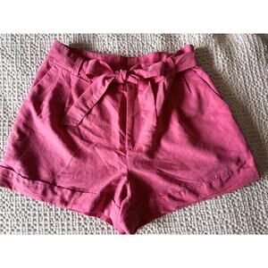 Pink Modal Blend Tie Waist Shorts - Soft Girl Romantic Coquette pleated